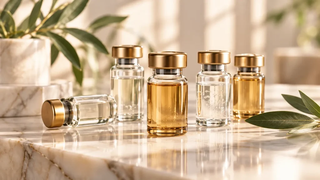Golden Vials in Botanical Light